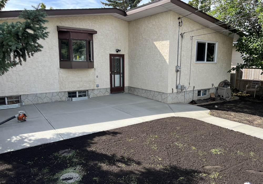 Broom Finished Concrete Backyard Patio